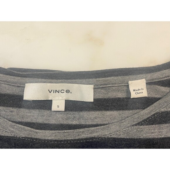 VINCE Charcoal Striped Long-Sleeved T, Size S - Picture 3 of 4